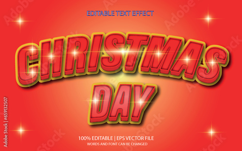 Christmas editable text effect template with 3d style Design