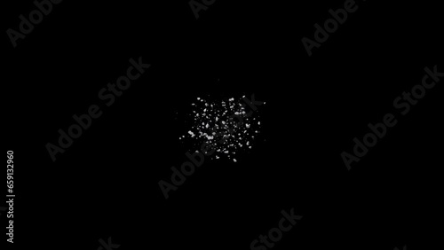 meteorite debris rock move pass the camera with alpha channel. 4k animation rendered.