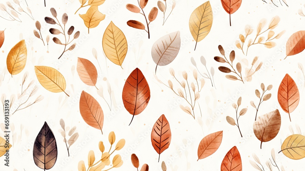  a painting of a bunch of leaves on a white background.  generative ai