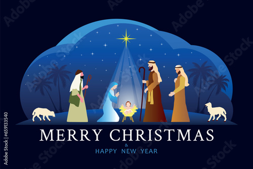 Christmas Nativity Scene greeting card background