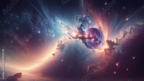 An otherworldly wallpaper resembling a mystical nebula in space - AI Generative