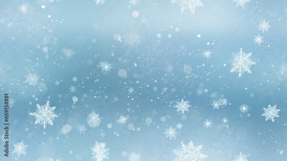  a blue background with white snowflakes on the top of it.  generative ai