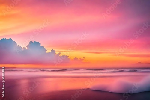 Magic of a candy-colored sky at sunset - AI Generative © Being Imaginative
