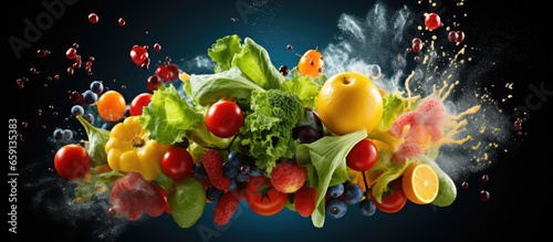 Fruits and vegetables represent healthy food choices promoting the concept of eating well