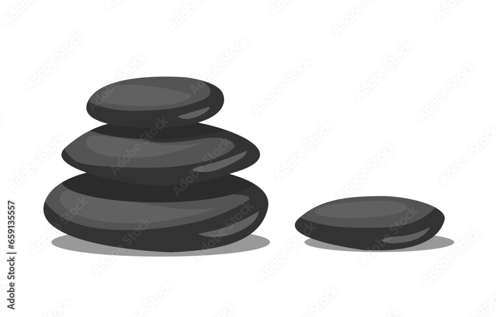 Pile of stones for massage. Beauty spa salon. Vector illustration isolated on white background Pile of stones for massage. Beauty spa salon. Vector illustration isolated on white background