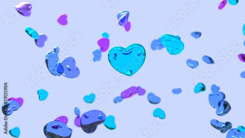 flying glass hearts
