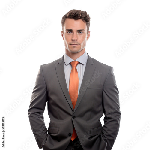 Handsome business man isolated on white