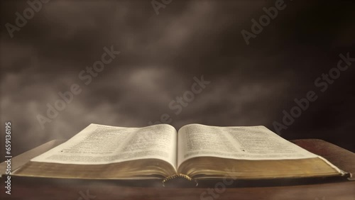 Open book and lights, wisdom of knowledge concept