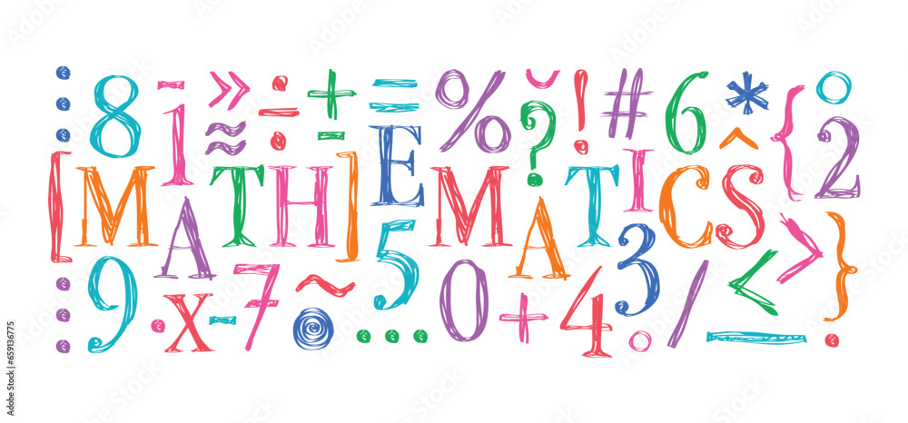 hand drawing mathematics and mathematics symbols. scribble math and symbols hand drawing mathematics and mathematics symbols. scribble math and symbols