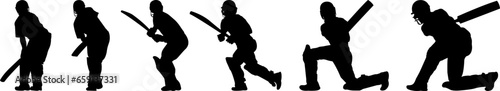 
Cricket Batsman, Bowler Silhouettes Elements
