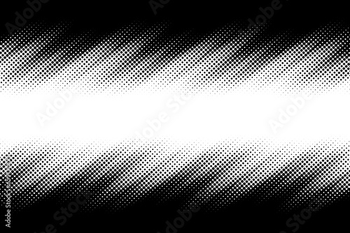 halftone black dots scratches border