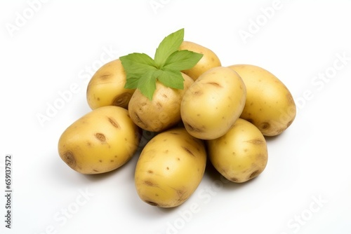 Earthy Fresh potatoes. Raw organic group. Generate Ai