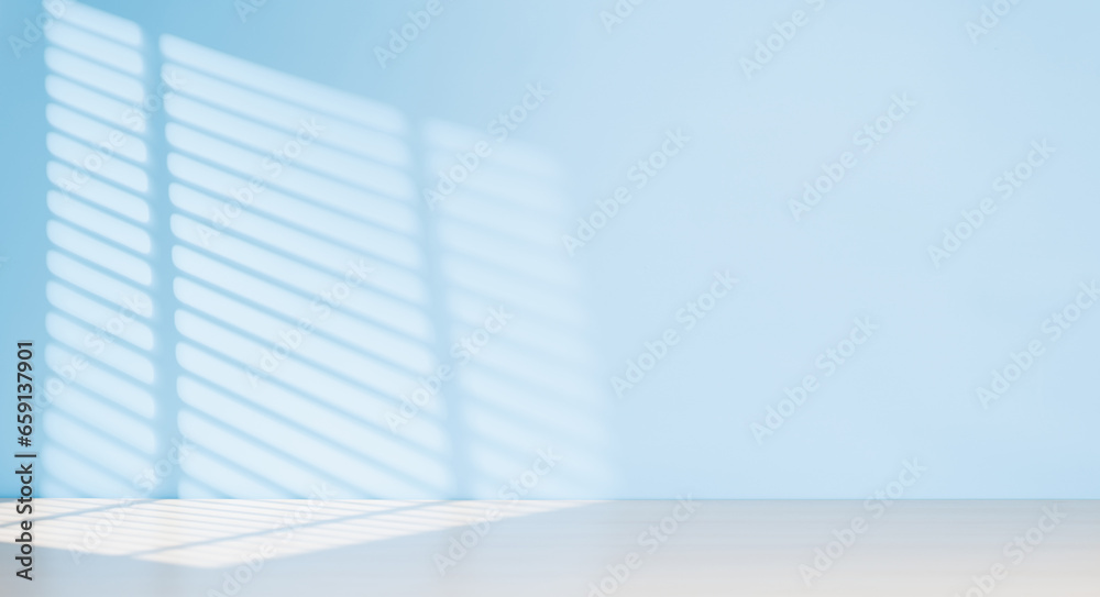 Wooden table and sunlit wall, product template Wooden table and sunlit wall, product template