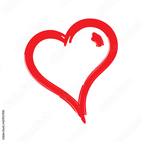 hand drawing red heart symbol