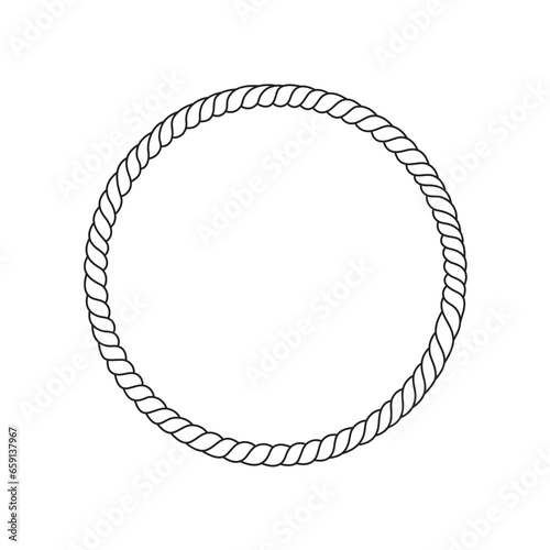hand drawing round rope shape. round rope