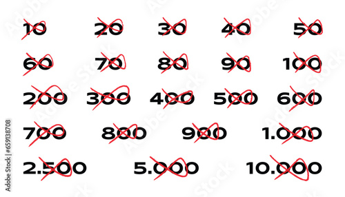 hand drawing top scratched numbers concept