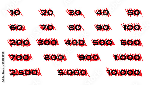 hand drawing top scratched numbers