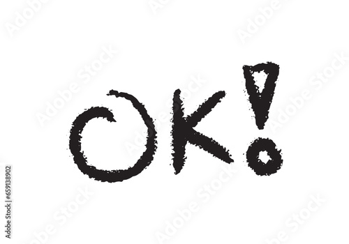 hand drawing word okay. vector okay word