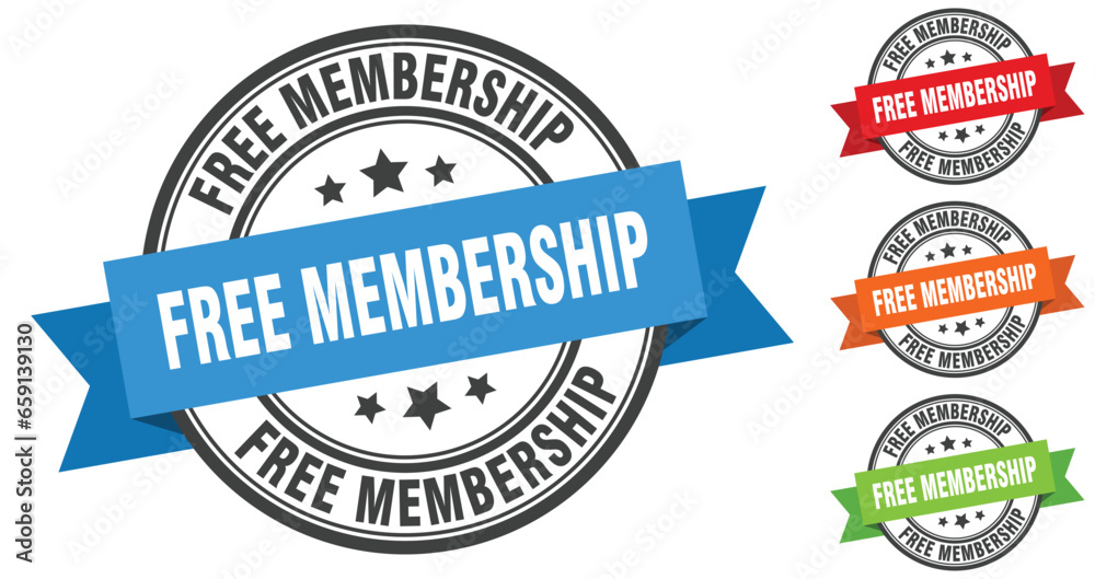 Obraz premium free membership stamp. round band sign set. label