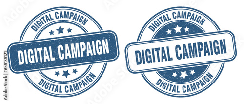 digital campaign stamp. digital campaign label. round grunge sign