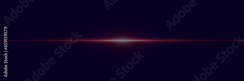 Abstract bright laser beam. Vector illustration. The effect of glare and a ray of light on a black background.