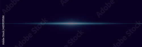 Abstract bright laser beam. Vector illustration. The effect of glare and a ray of light on a black background. © Hanna