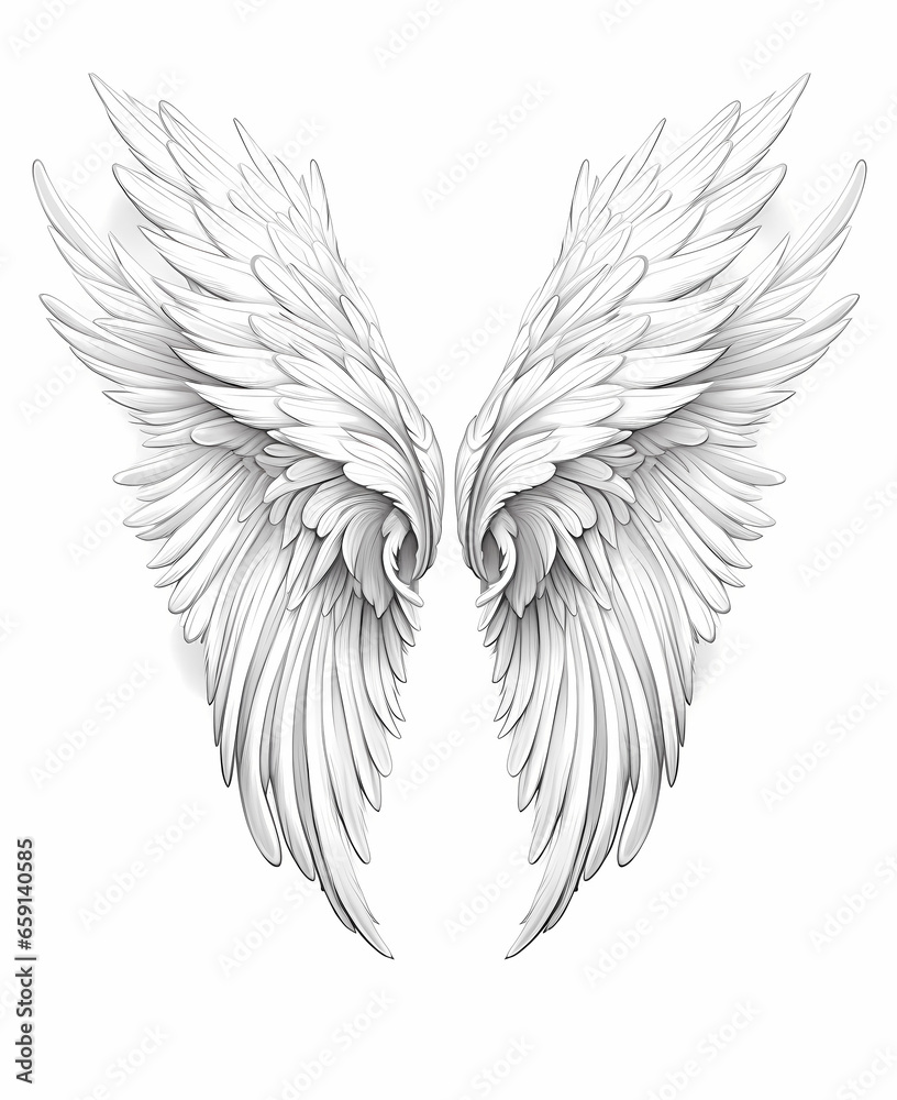 Obraz premium Feather Moon portrait black and white