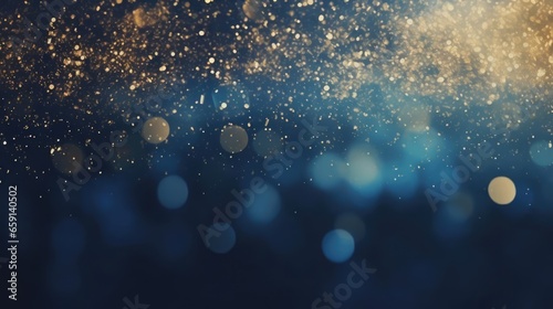 background of abstract glitter lights blue gold and black banner © Fred