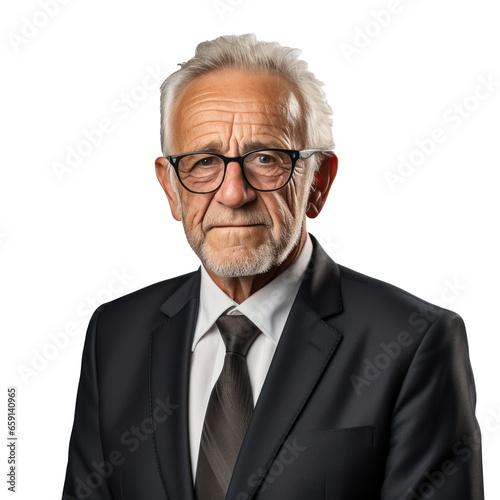 Handsome old business man isolated