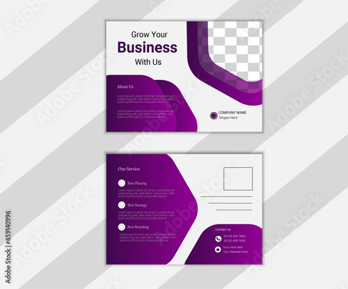 Corporate business postcard or EDDM postcard design template photo