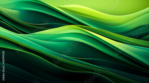 Enigmatic Foliage: Abstract Green Lines as Organic Wallpaper