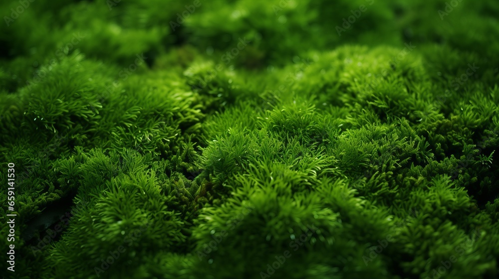 A close up view of a green mossy surface A close up view of a green mossy surface