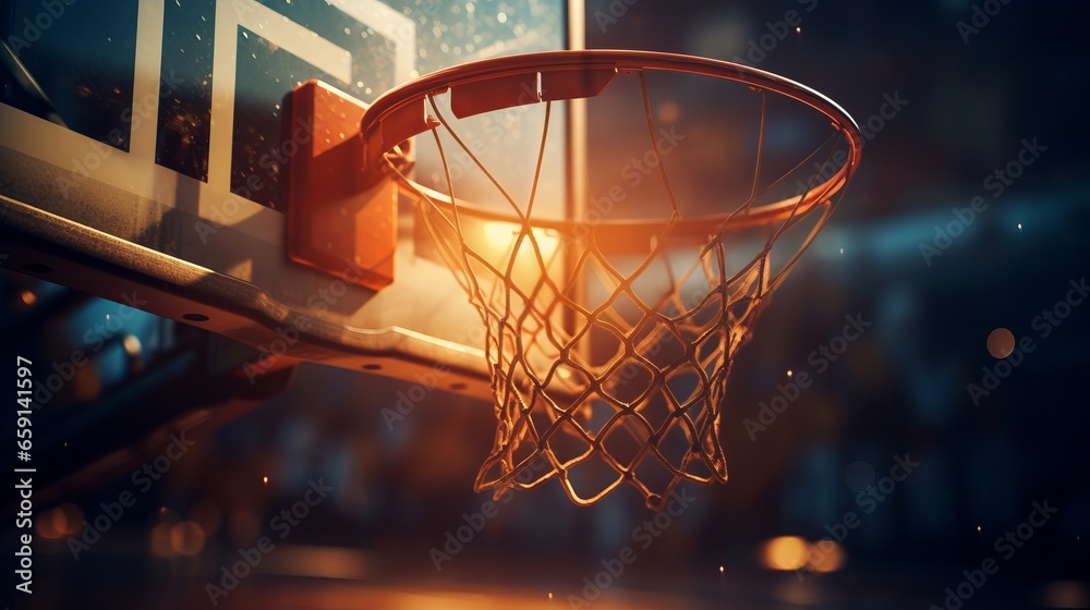 A close up of a basketball hoop