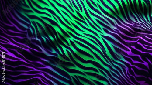 A purple and green background with zebra stripes