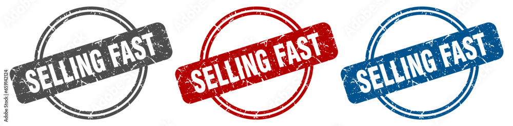 selling fast stamp. selling fast sign. selling fast label set - obrazy, fototapety, plakaty 