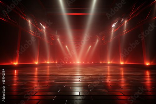 Backdrop With Illumination Of Red Spotlights For Flyers realistic image ultra hd high design