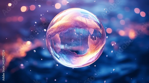 A soap bubble floating in the air
