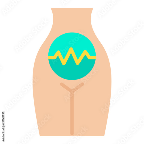Flat Period cramps icon