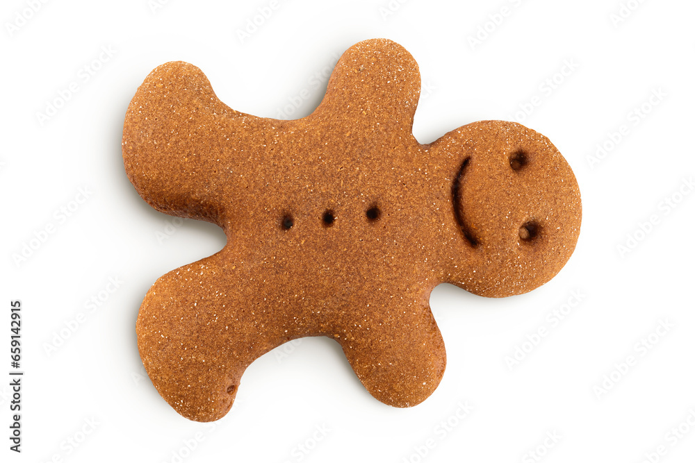 Gingerbread man isolated on white background. Top view. Flat lay. Gingerbread man isolated on white background. Top view. Flat lay.