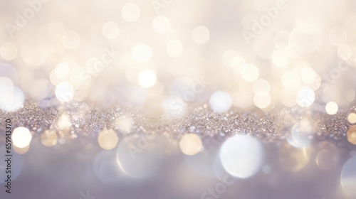 abstract backgrounf of glitter vintage lights silver and white de-focused banner  photo