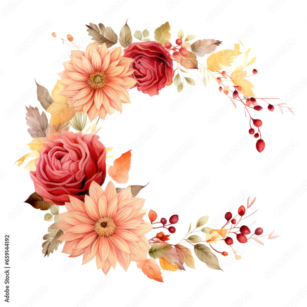 A Gorgeous Floral Border Background for Autumn Featuring