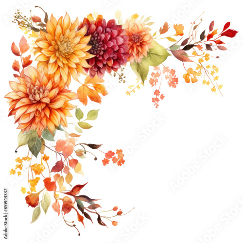 A Gorgeous Floral Border Background for Autumn Featuring