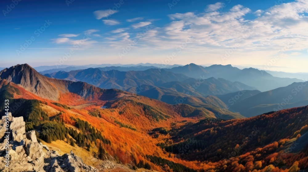 Panorama mountain autumn landscape 