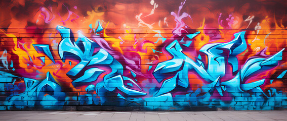 Graffiti wall abstract background. Idea for artistic pop art background backdrop.