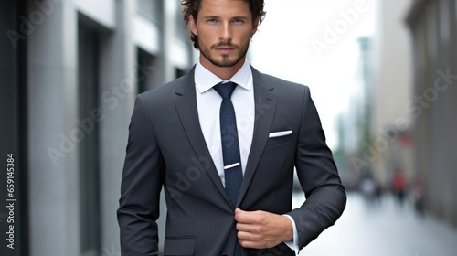 Stylish young man in suit and tie 