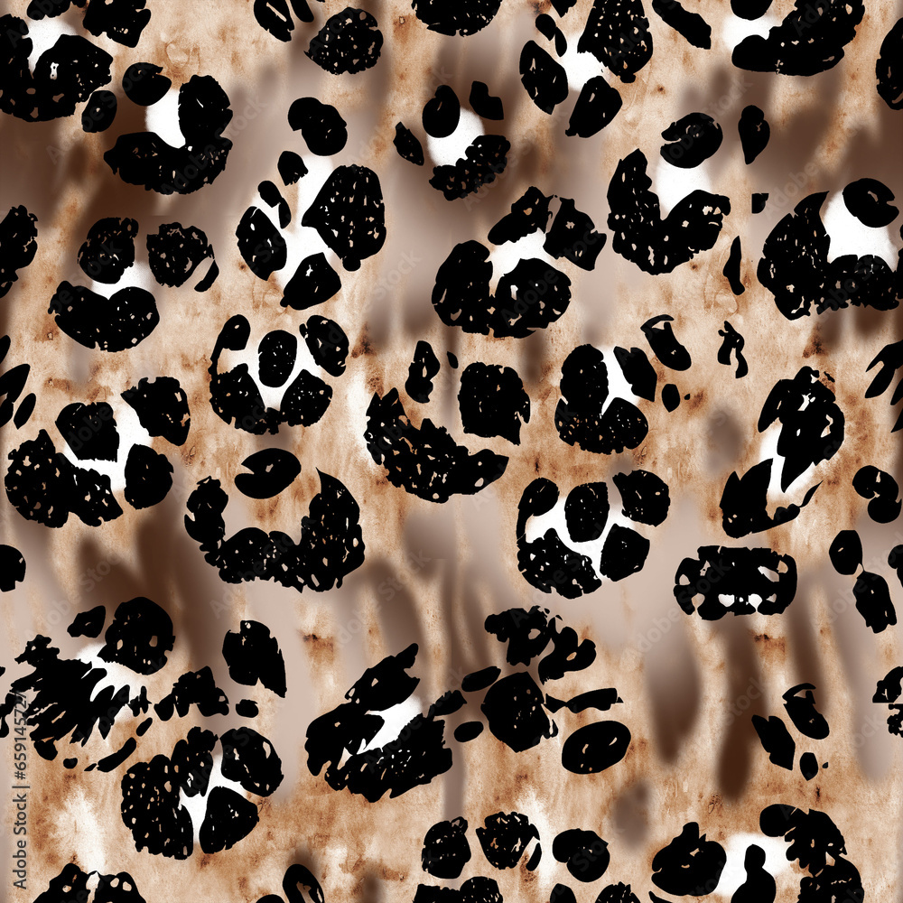 Fototapeta premium Seamless illustration leopard pattern, leopard skin, animal print.
