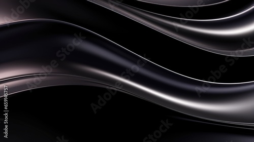 Black waves abstract background design. Black Friday Sale concept. Modern premium wavy texture for banner, business backdrop. Luxurious shiny elegant wave illustration.