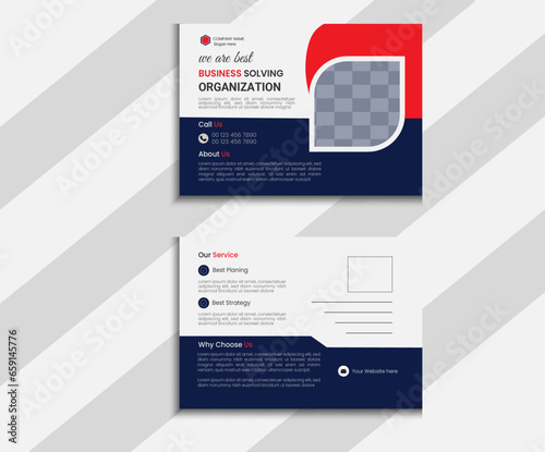 Creative modern business post card design template photo