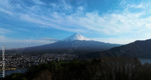 Wallpaper Mural Drone view of the iconic Fuji mount, Japan Torontodigital.ca