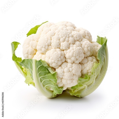 Fresh Cauliflower on White Background